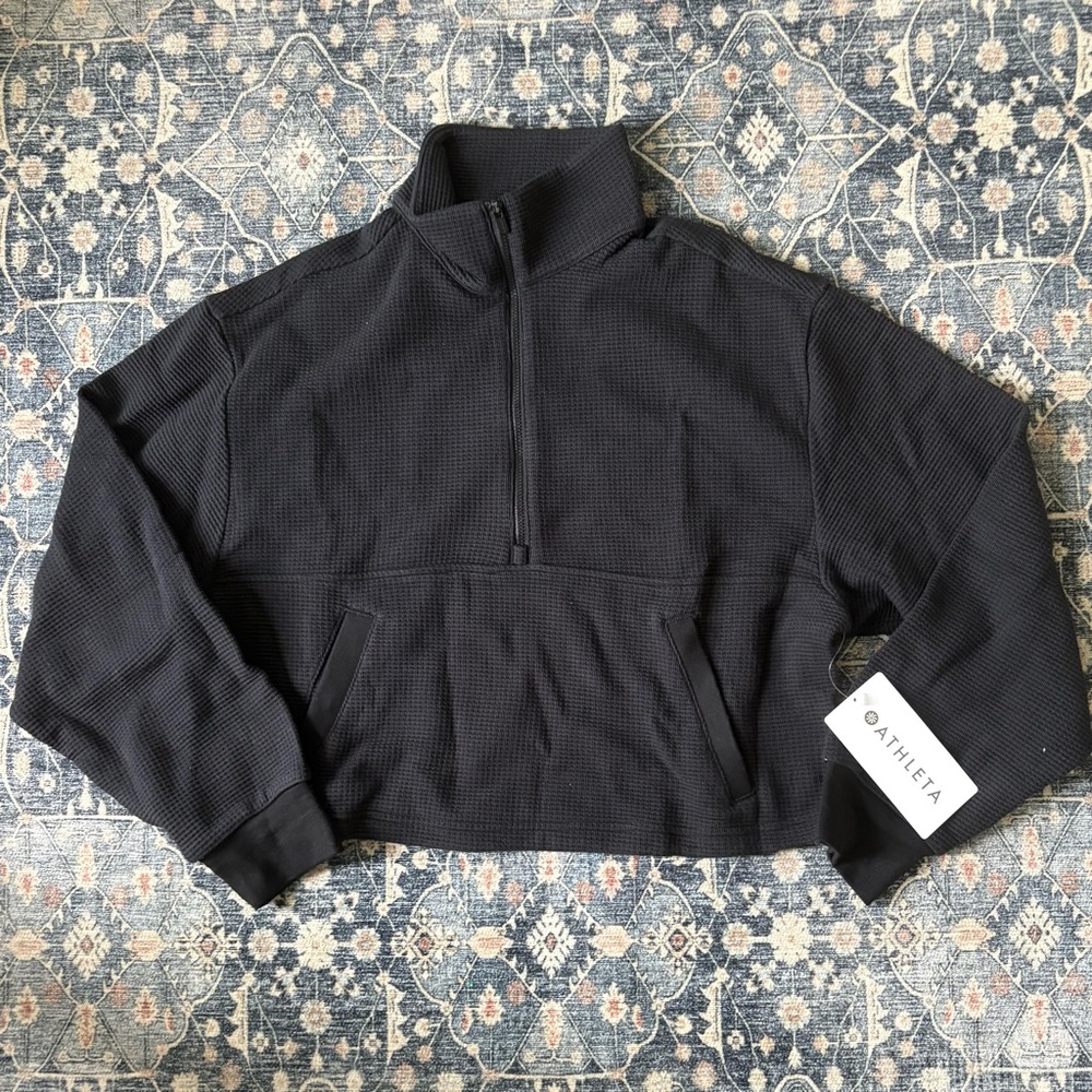 Athleta Tranquil Waffle 1/2 Zip Sweatshirt - Size Medium NEW! - Picture 4 of 9